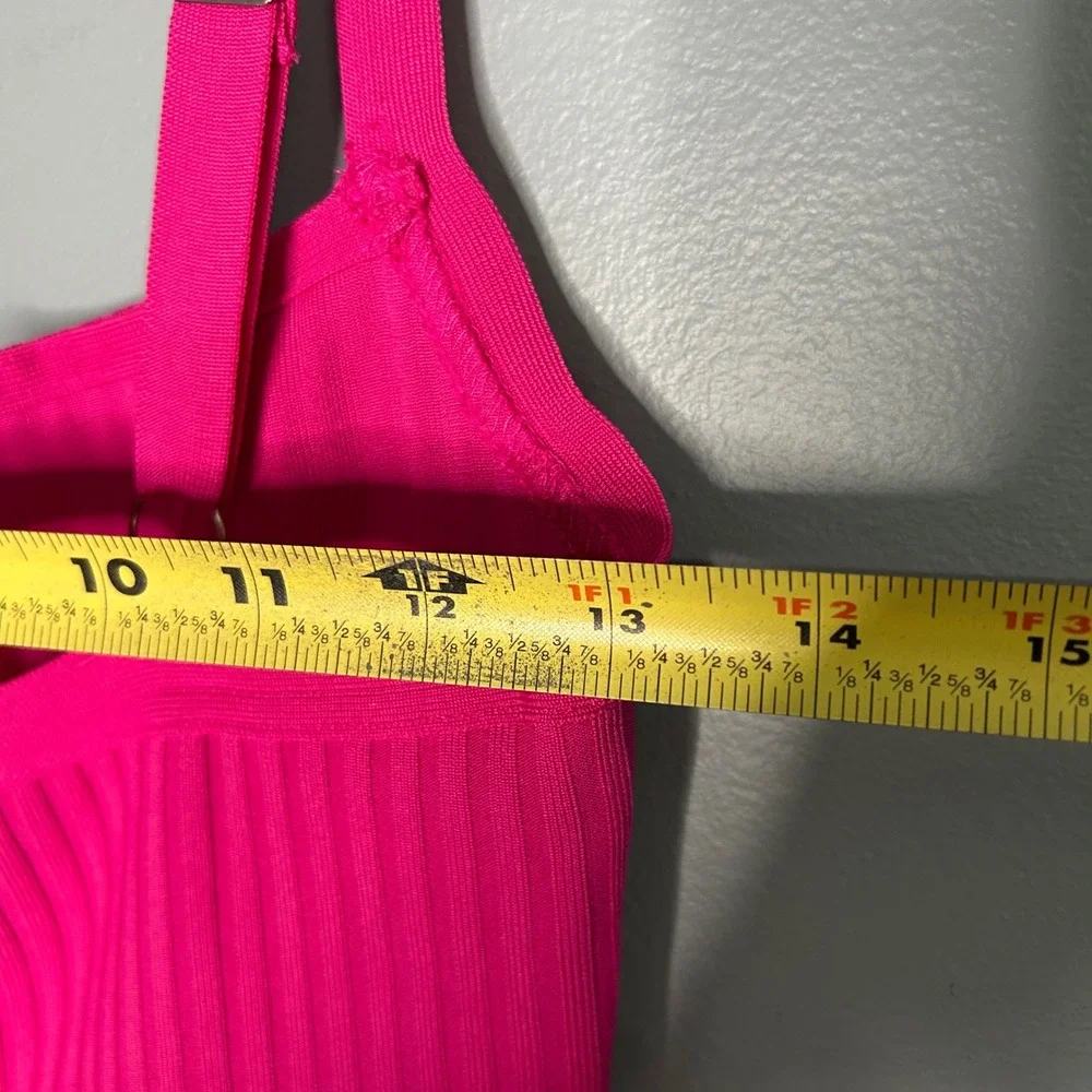 Fashion Nova‎ Misty Bandage Jumpsuit Magenta Pink Flare Leg Plunging V-Neck XS